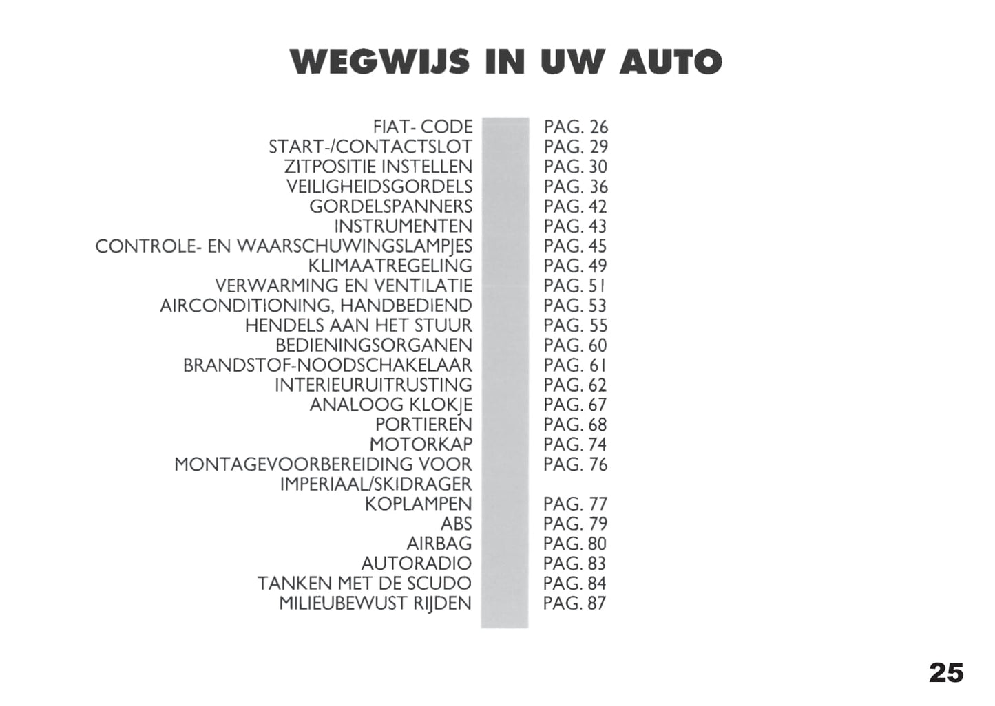 1998-1999 Fiat Scudo Bedienungsanleitung | Niederländisch