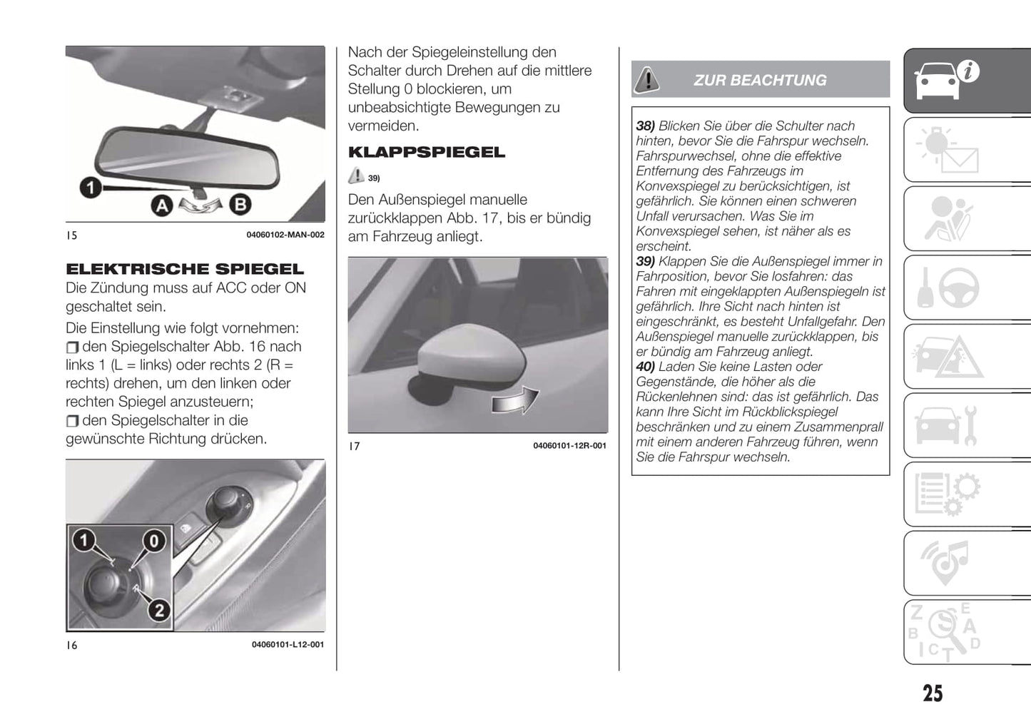 2018-2019 Fiat 124 Spider Bedienungsanleitung | Deutsch