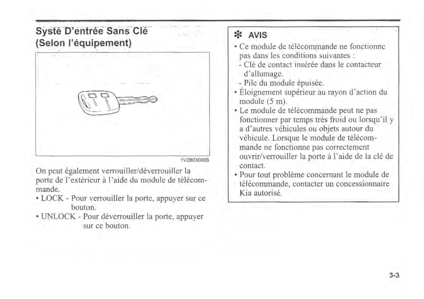 2000-2003 Kia Rio Manuel du propriétaire | Français