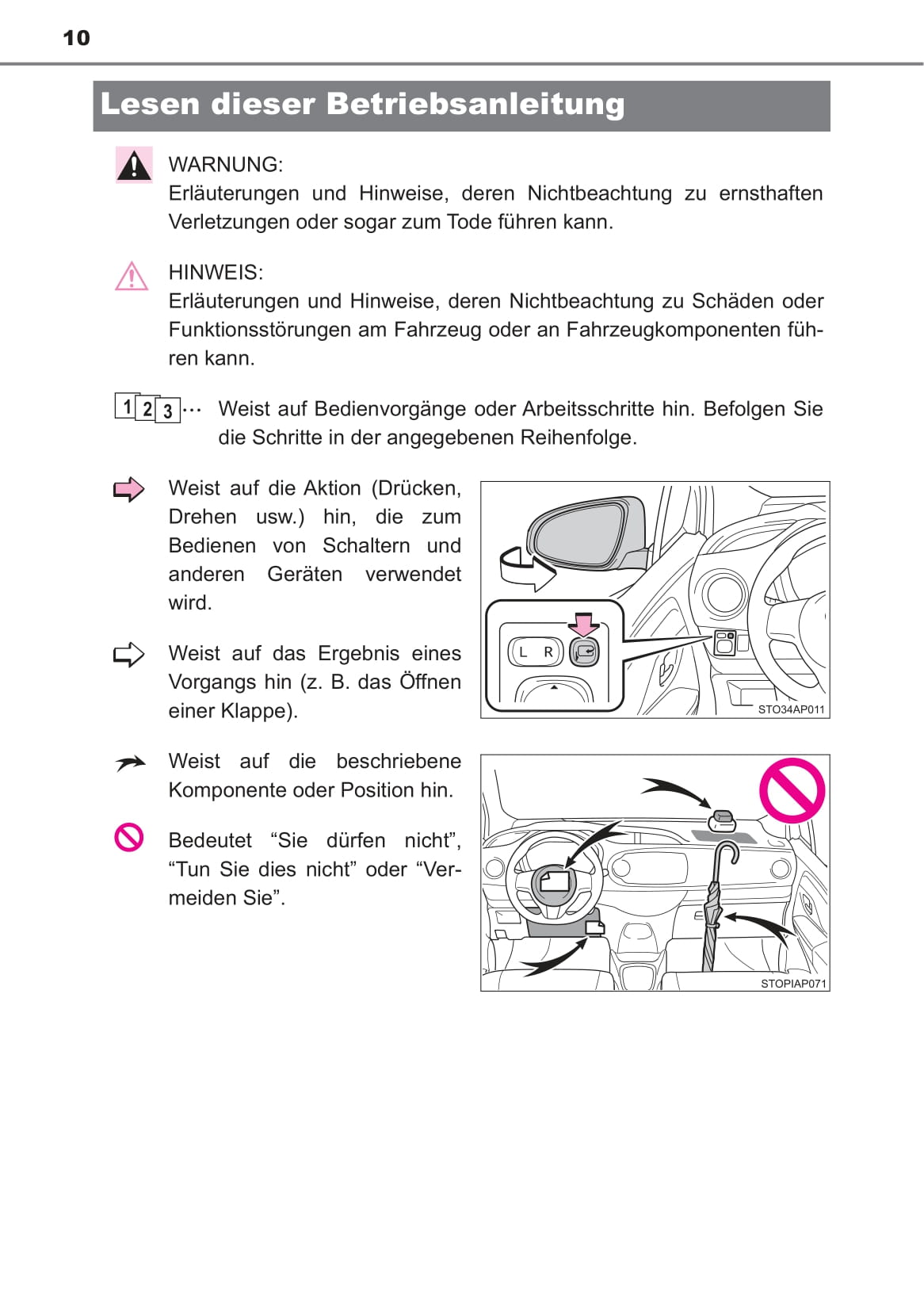 2018-2019 Toyota Yaris Owner's Manual | German