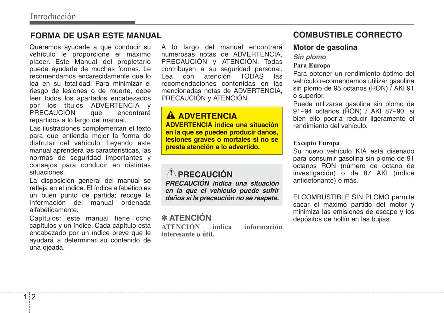 2011-2012 Kia Sorento Owner's Manual | Spanish