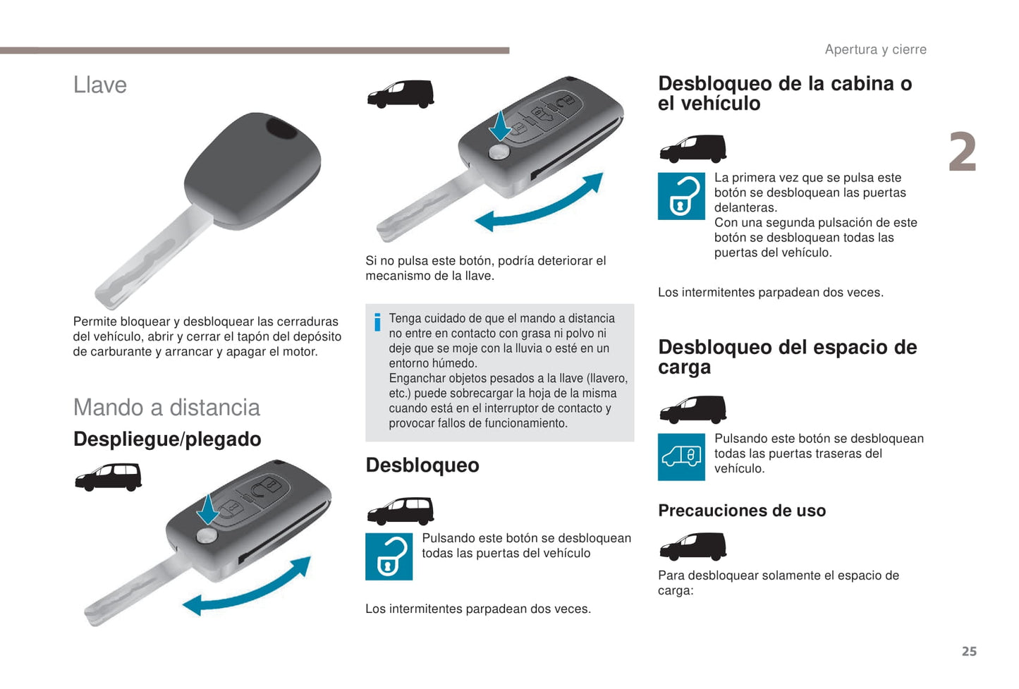 2017-2022 Peugeot Partner Electric/Partner Tepee Electric Gebruikershandleiding | Spaans