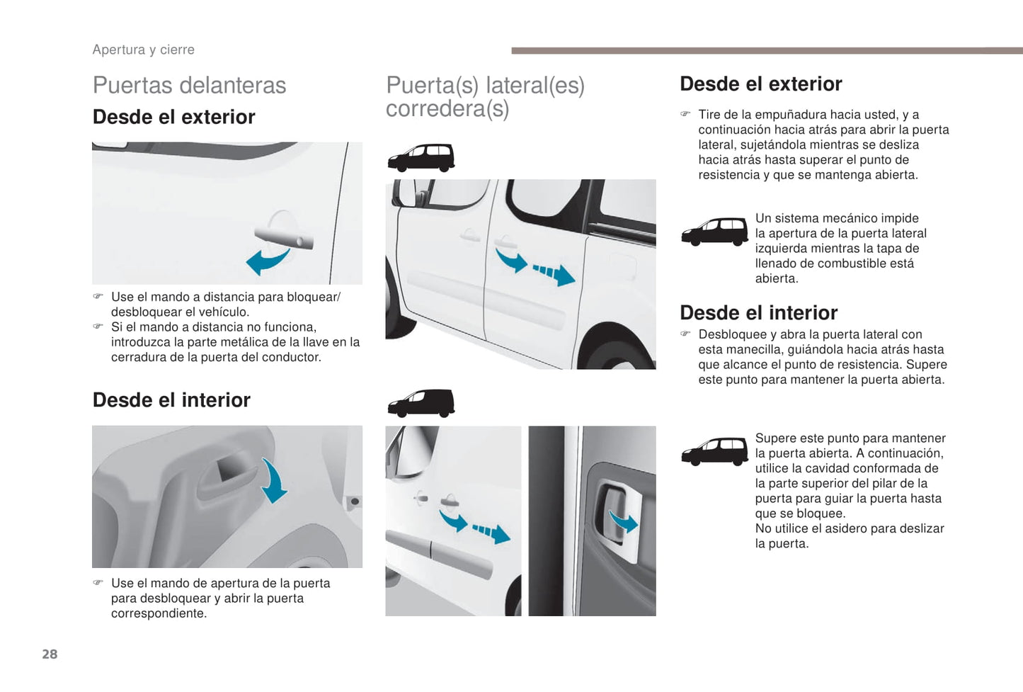 2017-2022 Peugeot Partner Electric/Partner Tepee Electric Gebruikershandleiding | Spaans