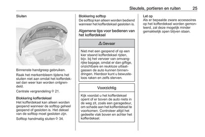 2018-2019 Opel Cascada Owner's Manual | Dutch