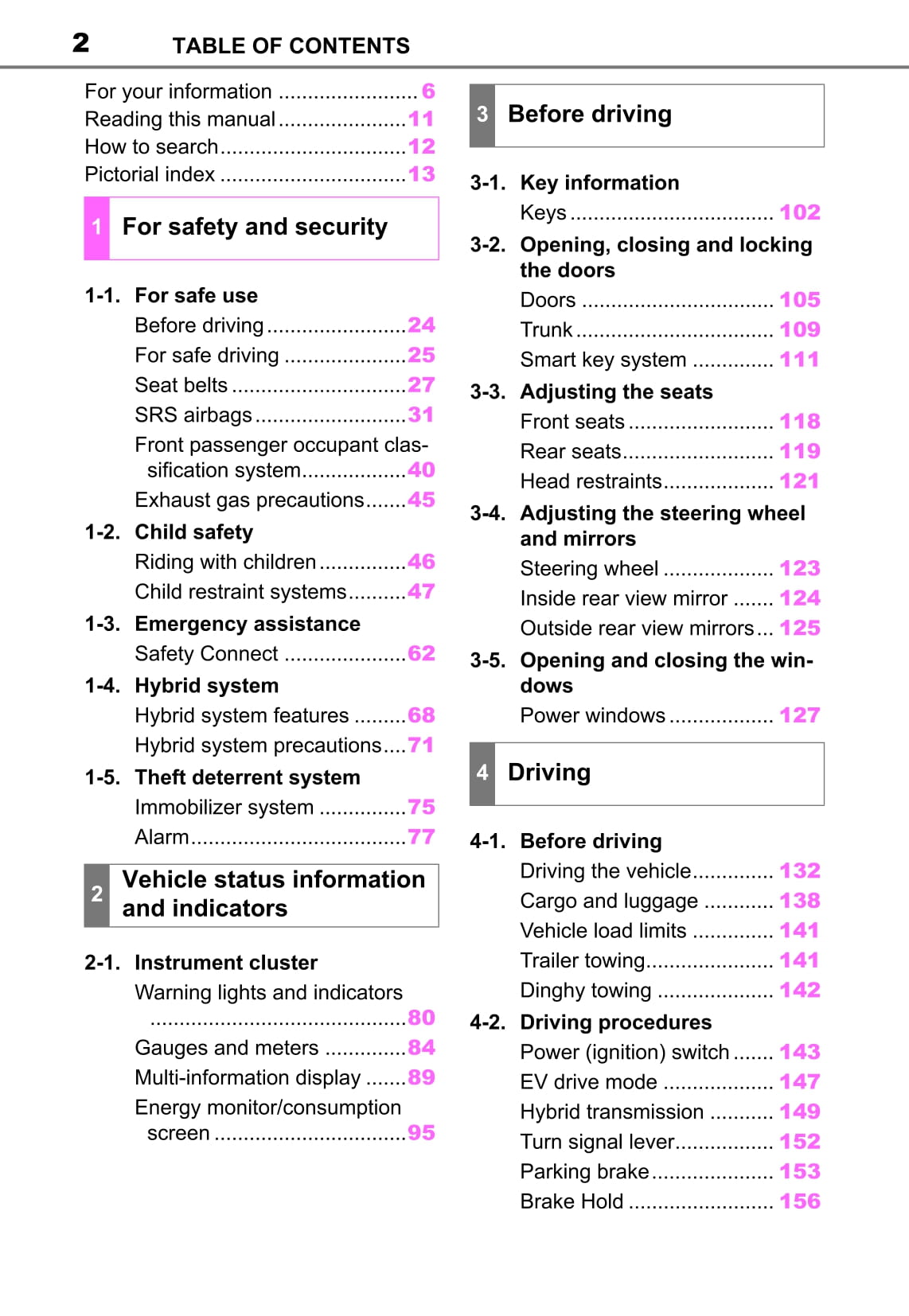 2019-2020 Toyota Corolla Owner's Manual | English