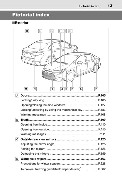 2019-2020 Toyota Corolla Owner's Manual | English