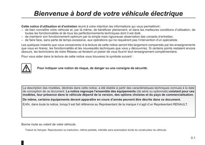 2012-2013 Renault Fluence Z.E. Owner's Manual | French