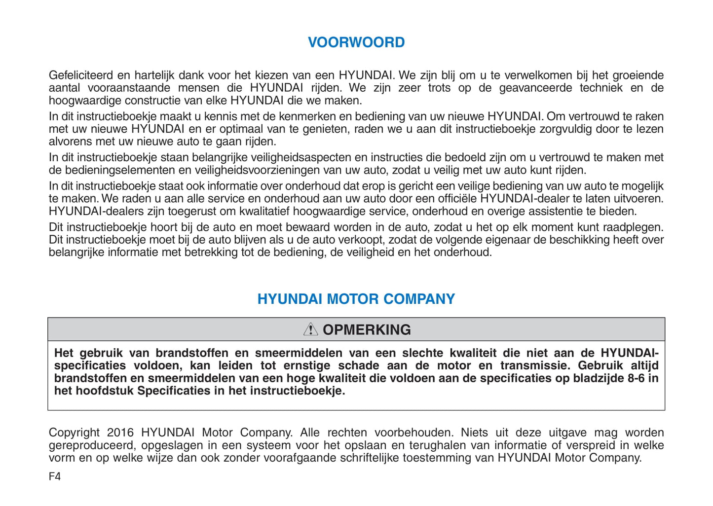 2016-2017 Hyundai Ioniq Bedienungsanleitung | Niederländisch