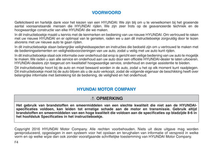 2016-2017 Hyundai Ioniq Bedienungsanleitung | Niederländisch