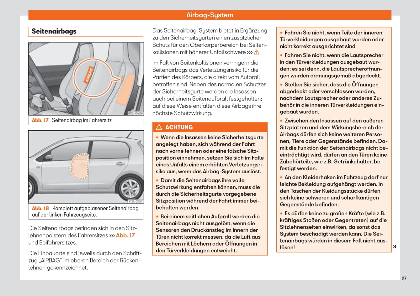 2019-2023 Seat Mii Bedienungsanleitung | Deutsch