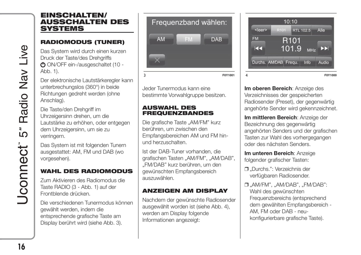 Jeep Renegade Uconnect 5 Radio Nav Live  Bedienungsanleitung 2015 - 2017