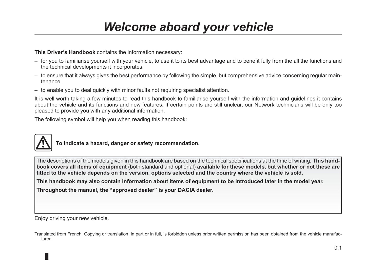 2012-2016 Dacia Logan/Sandero Manuel du propriétaire | Anglais