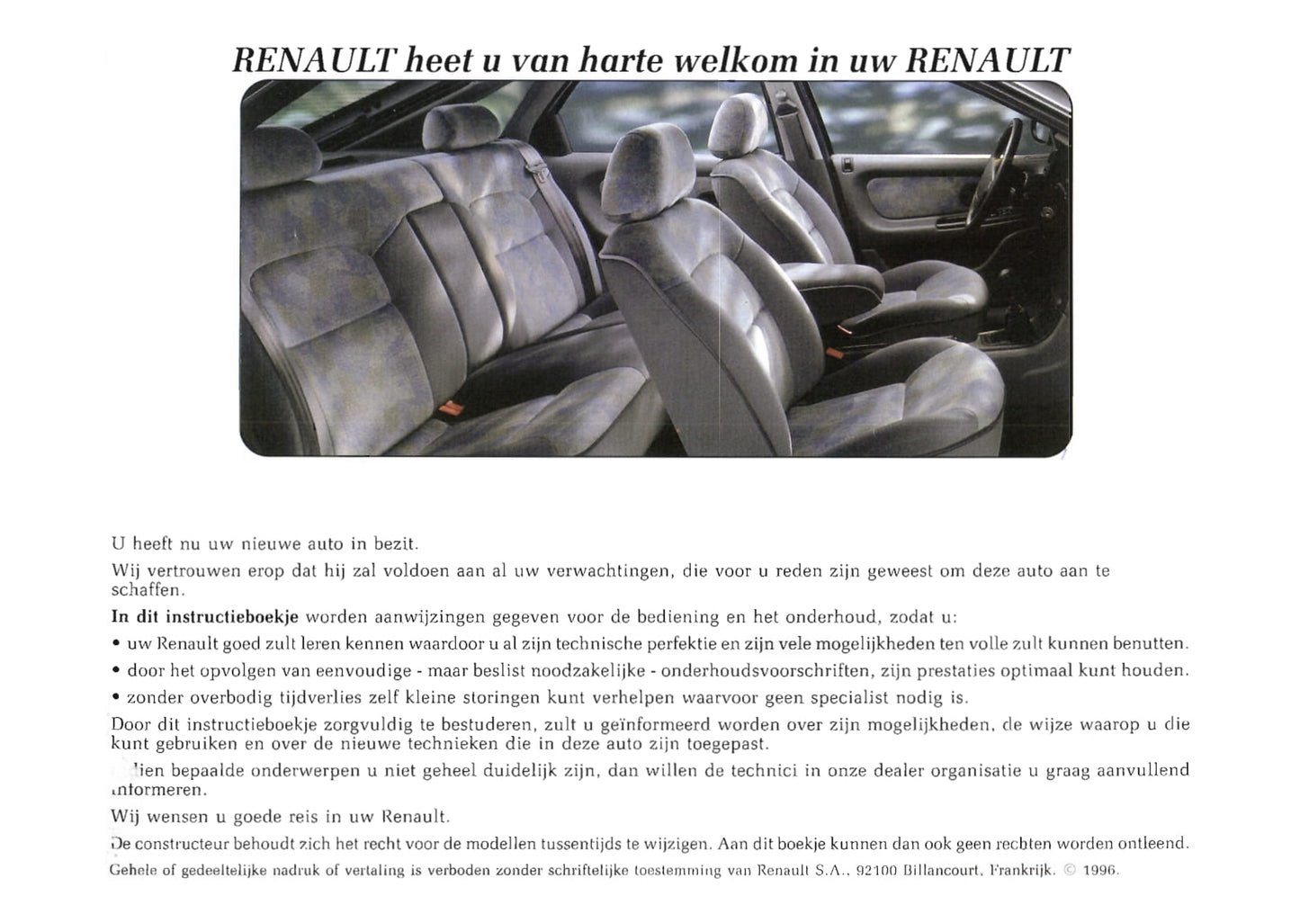 1996-1997 Renault Laguna Owner's Manual | Dutch