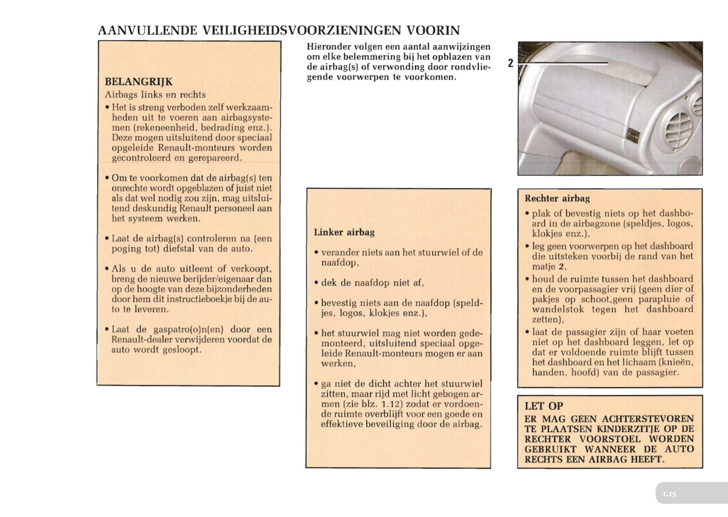 1996-1997 Renault Laguna Owner's Manual | Dutch