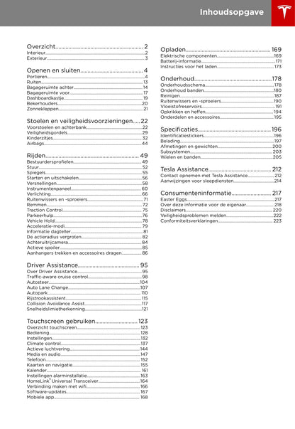 2016-2020 Tesla Model X Bedienungsanleitung | Niederländisch