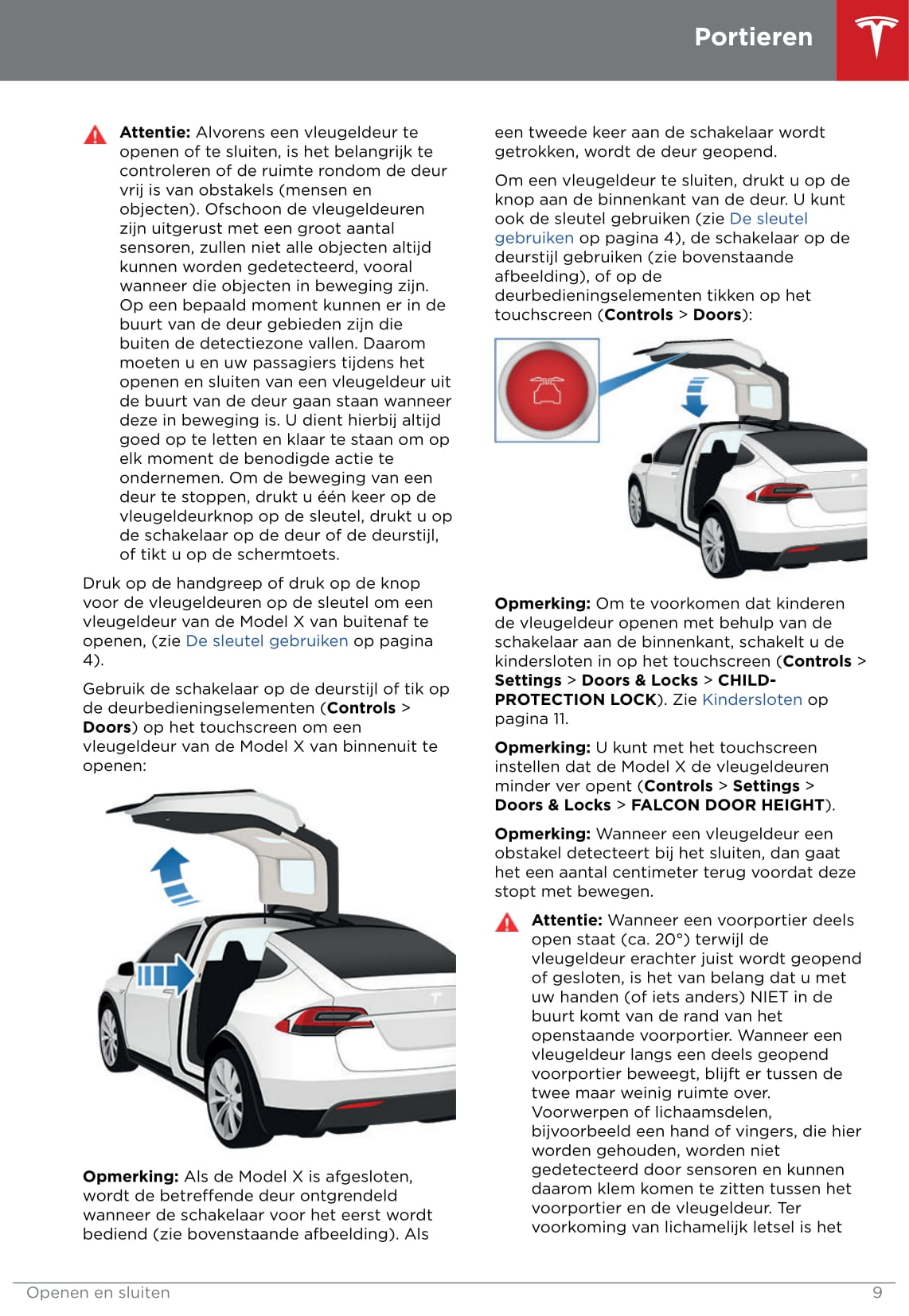 2016-2020 Tesla Model X Bedienungsanleitung | Niederländisch