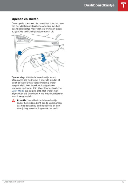 2016-2020 Tesla Model X Bedienungsanleitung | Niederländisch