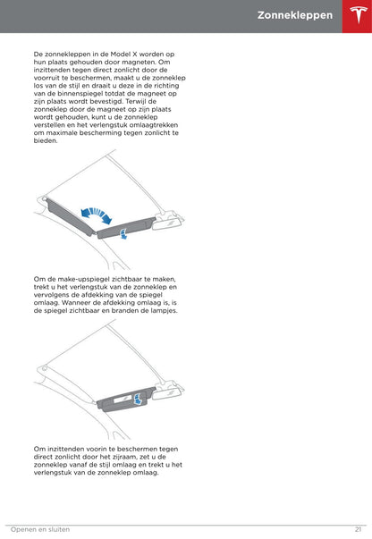 2016-2020 Tesla Model X Bedienungsanleitung | Niederländisch