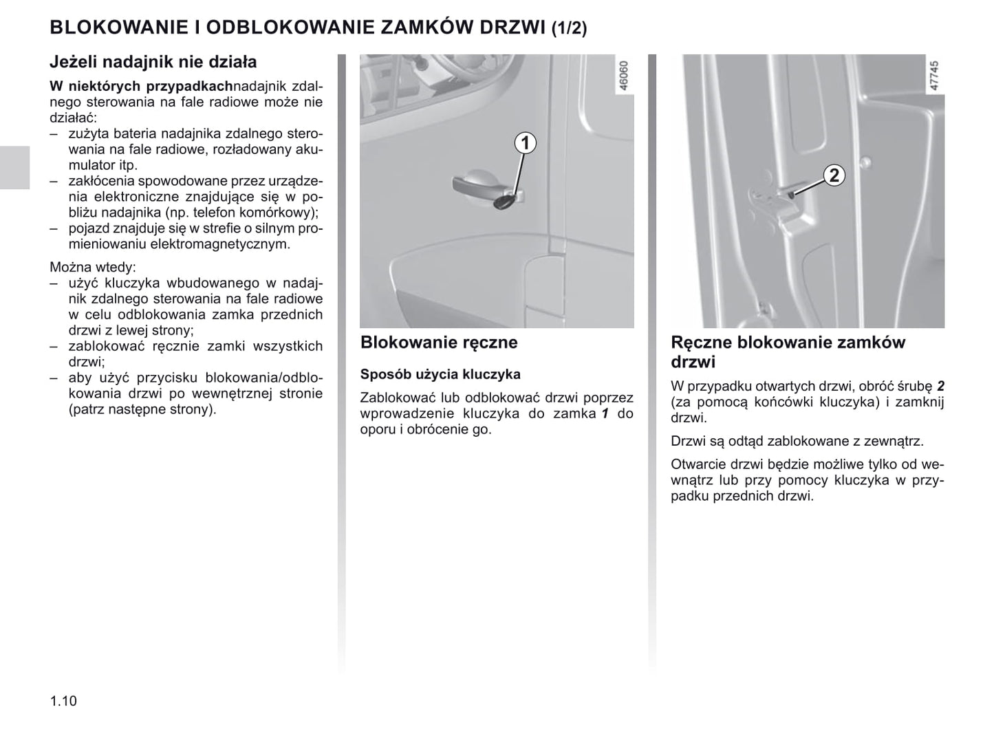 2019-2020 Renault Master Owner's Manual | Polish