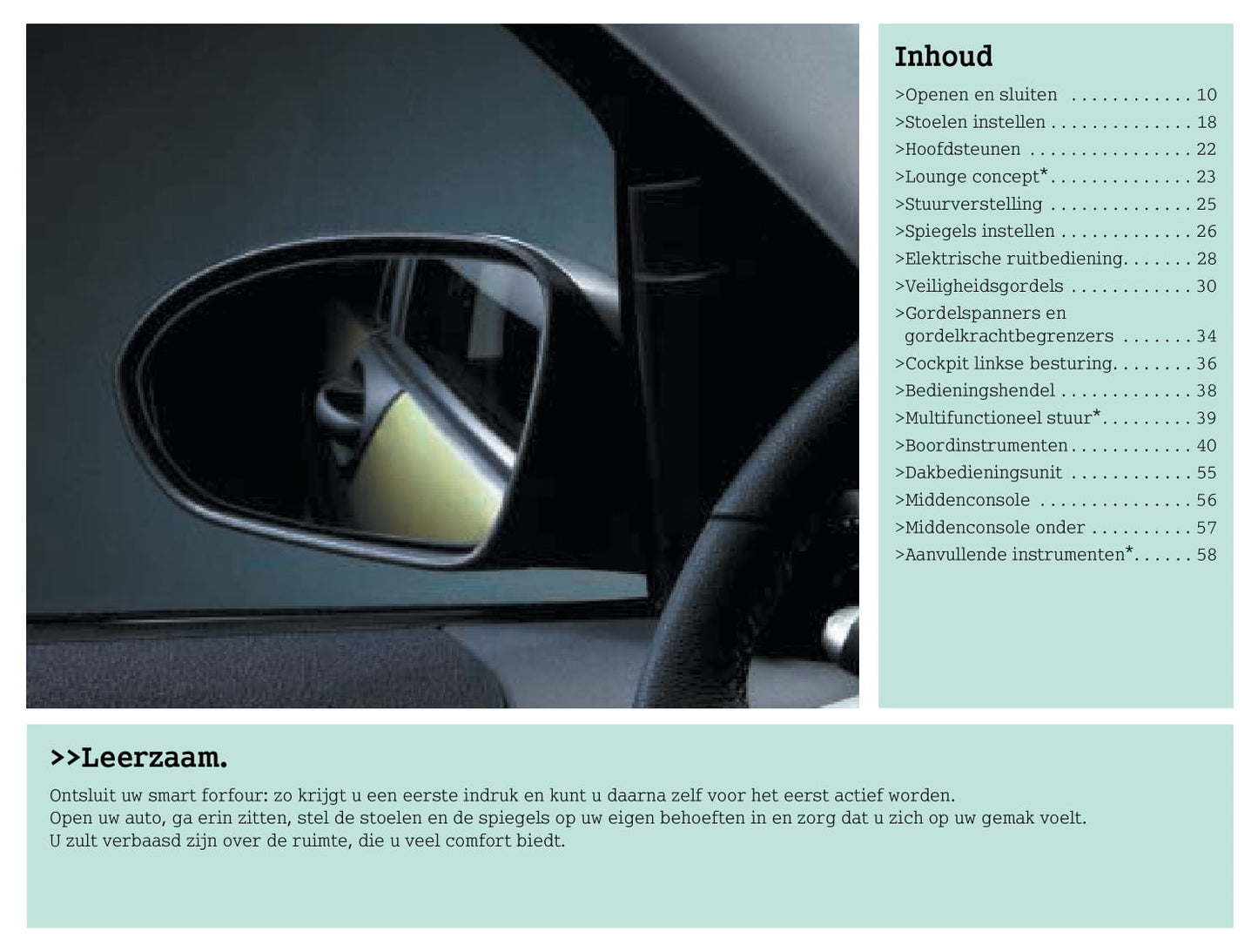 2003-2006 Smart Forfour Owner's Manual | Dutch