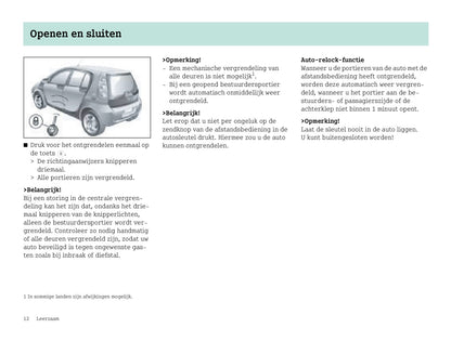 2003-2006 Smart Forfour Owner's Manual | Dutch