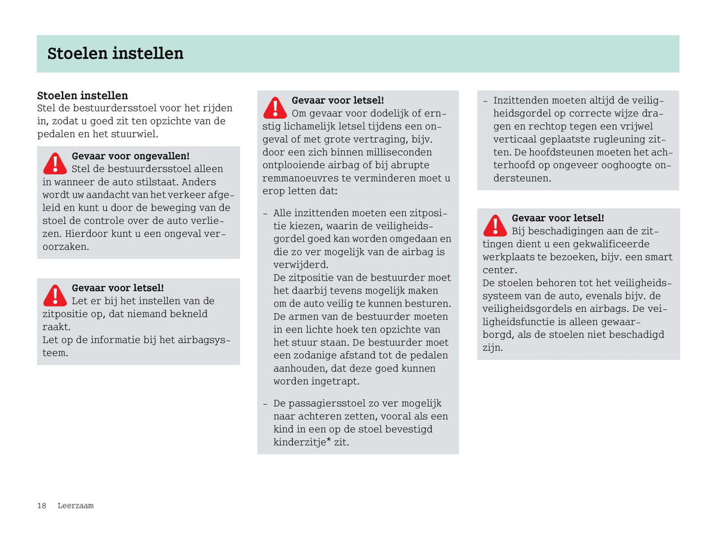 2003-2006 Smart Forfour Owner's Manual | Dutch