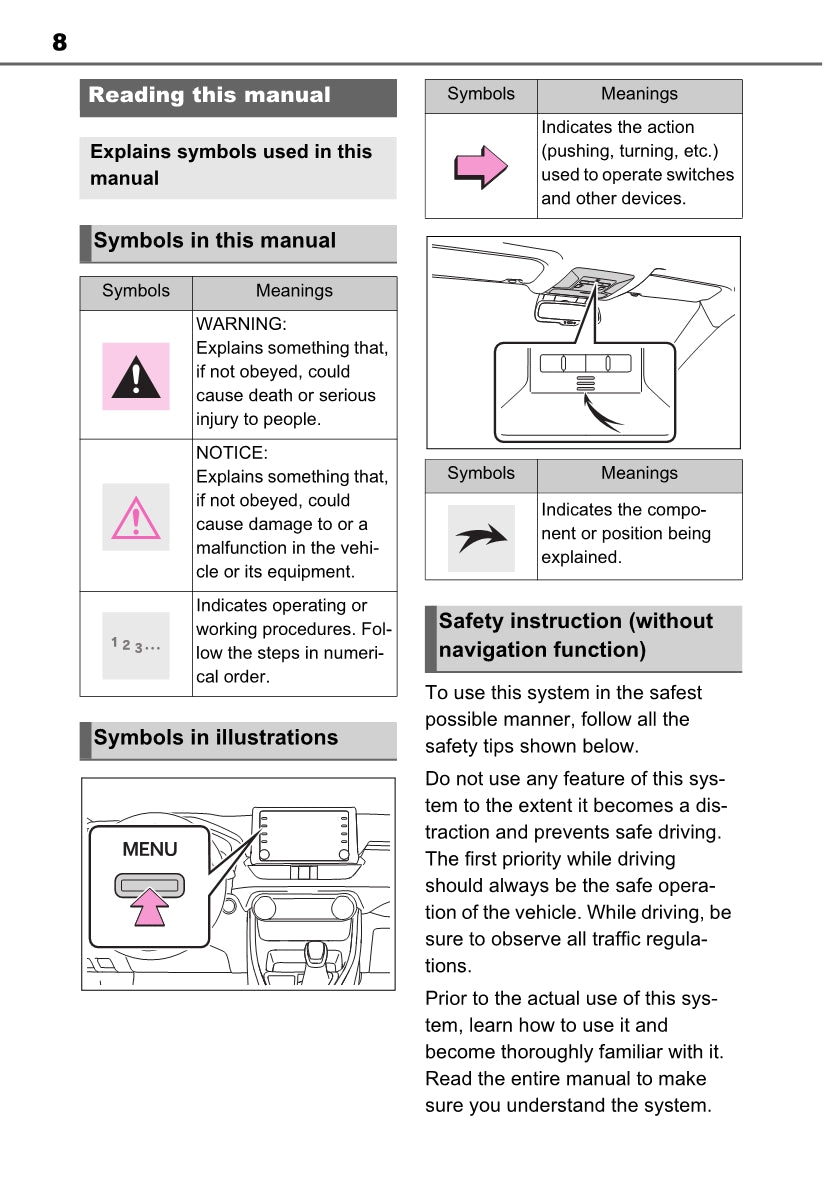 Toyota Rav4 Navigation / Multimediasysteem Owner's Manual 2019 - 2023