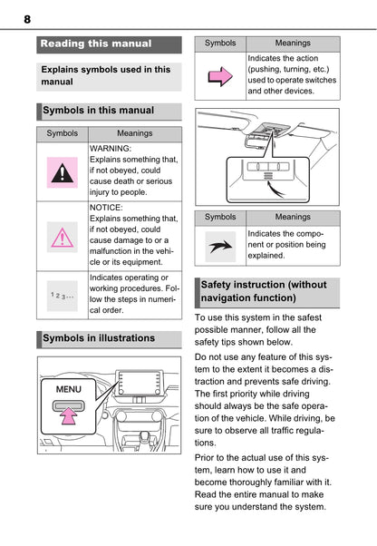 Toyota Rav4 Navigation / Multimediasysteem Owner's Manual 2019 - 2023