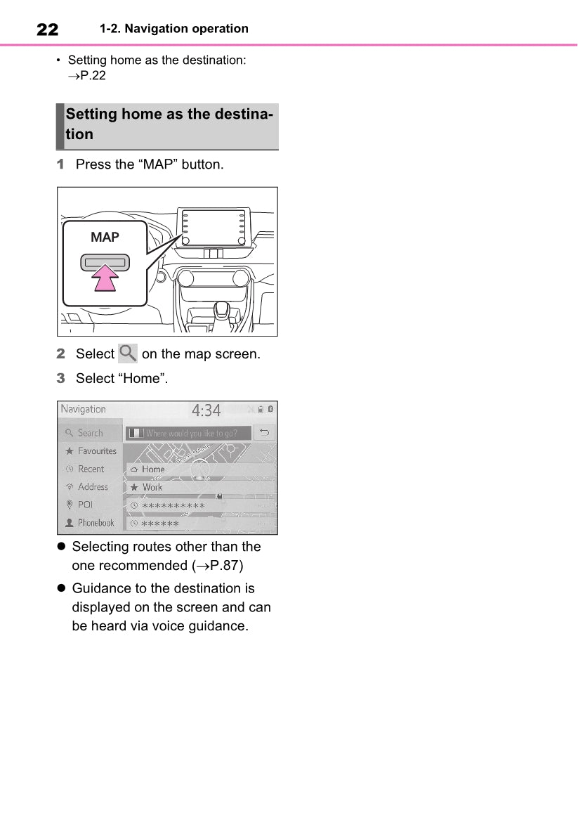 Toyota Rav4 Navigation / Multimediasysteem Owner's Manual 2019 - 2023