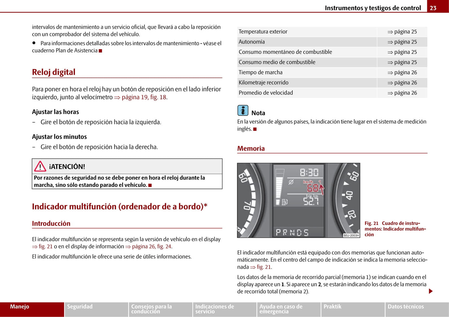 2009-2010 Skoda Roomster Owner's Manual | Spanish