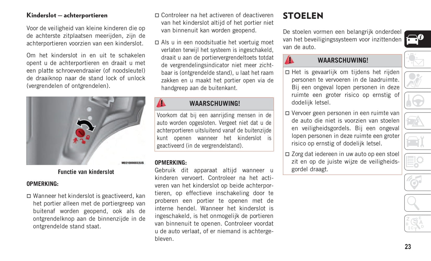 2019-2020 Jeep Cherokee Owner's Manual | Dutch