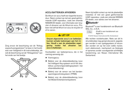 2017-2023 Nissan Leaf Bedienungsanleitung | Niederländisch