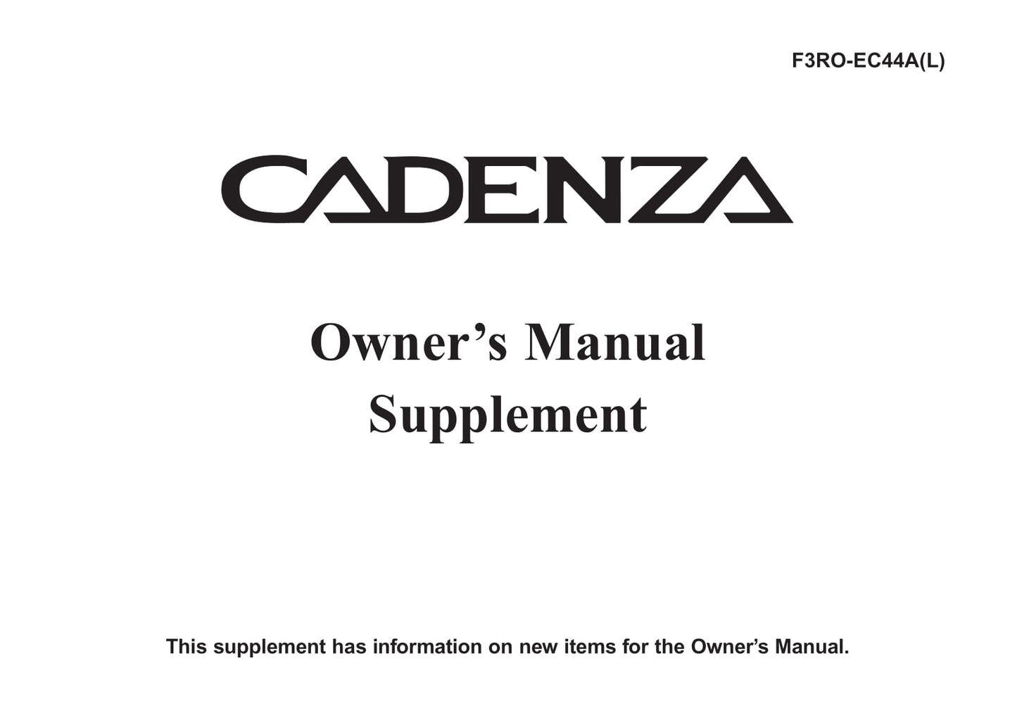 2015 Kia Cadenza Owner's Manual | English