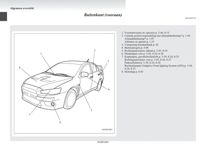 2008-2017 Mitsubishi Lancer Evolution Bedienungsanleitung | Niederländisch