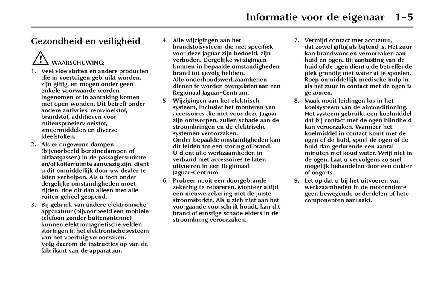 2004-2005 Jaguar XK Owner's Manual | Dutch