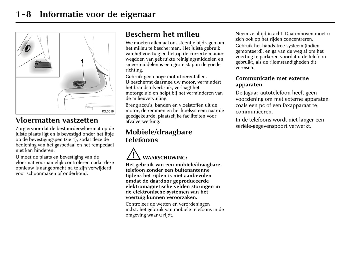 2004-2005 Jaguar XK Owner's Manual | Dutch