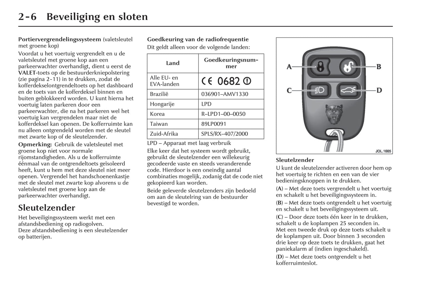 2004-2005 Jaguar XK Owner's Manual | Dutch