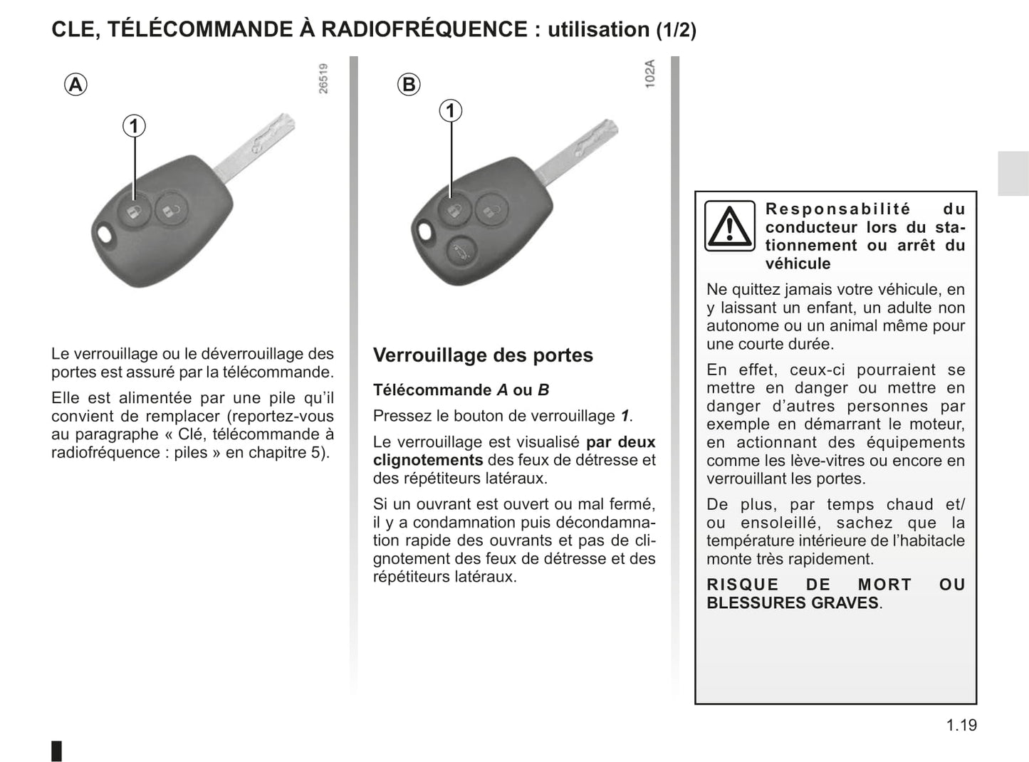 2018-2019 Renault Kangoo Z.E. Owner's Manual | French