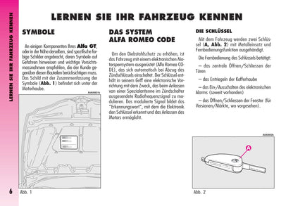 2004-2007 Alfa Romeo GT Gebruikershandleiding | Duits