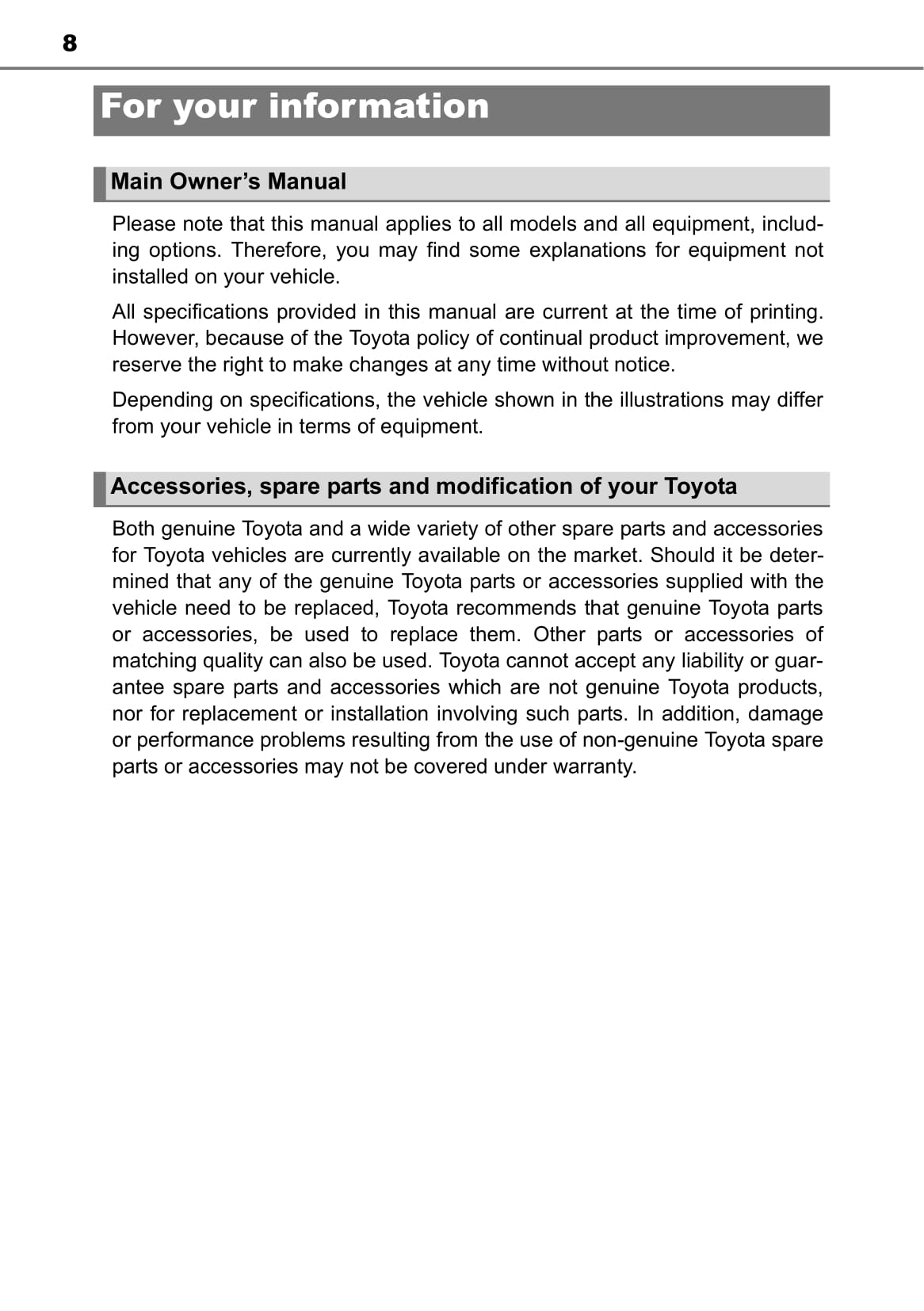 2015-2016 Toyota Auris/Auris Hybrid Owner's Manual | English