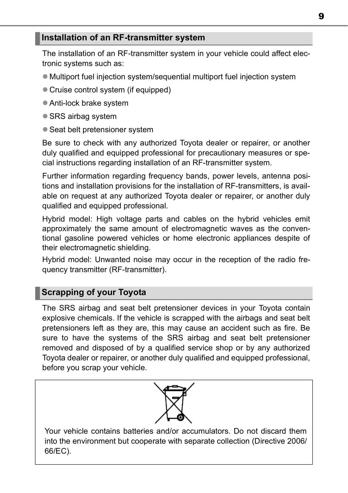 2015-2016 Toyota Auris/Auris Hybrid Owner's Manual | English