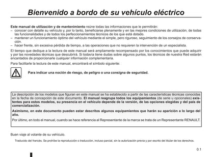 2012-2013 Renault Kangoo Z.E. Owner's Manual | Spanish