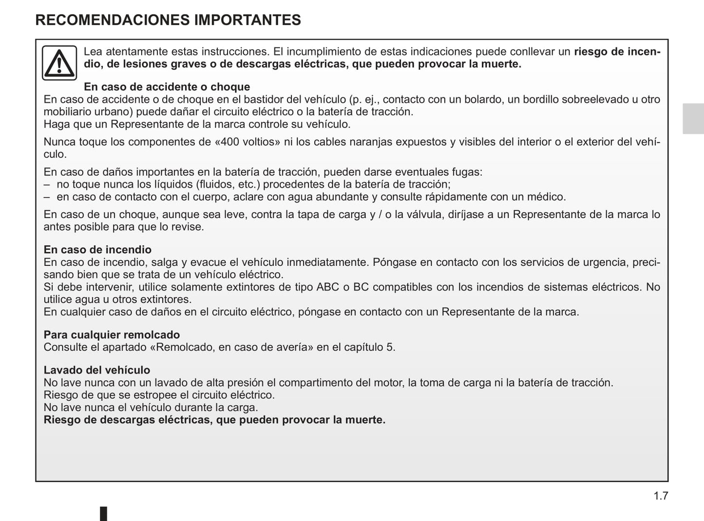 2012-2013 Renault Kangoo Z.E. Owner's Manual | Spanish