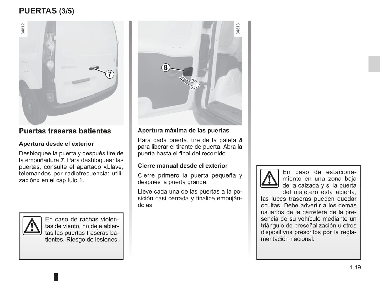 2012-2013 Renault Kangoo Z.E. Owner's Manual | Spanish