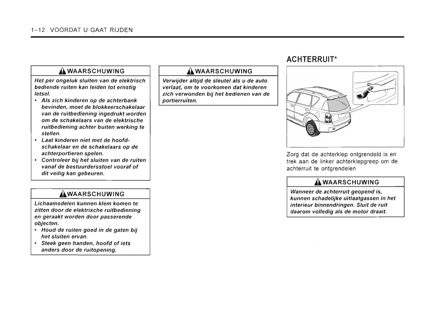 2001-2006 SsangYong Rexton Gebruikershandleiding | Nederlands