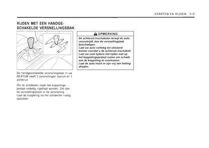 2001-2006 SsangYong Rexton Gebruikershandleiding | Nederlands