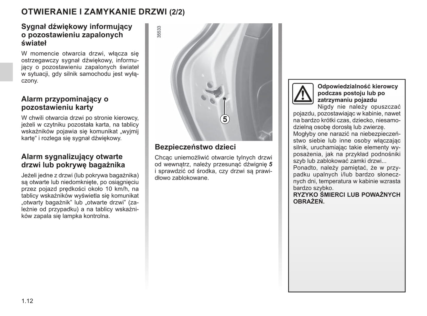 2019 Renault Clio Owner's Manual | Polish