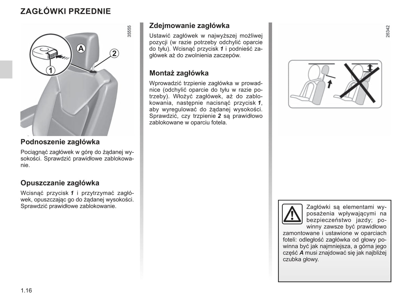 2019 Renault Clio Owner's Manual | Polish