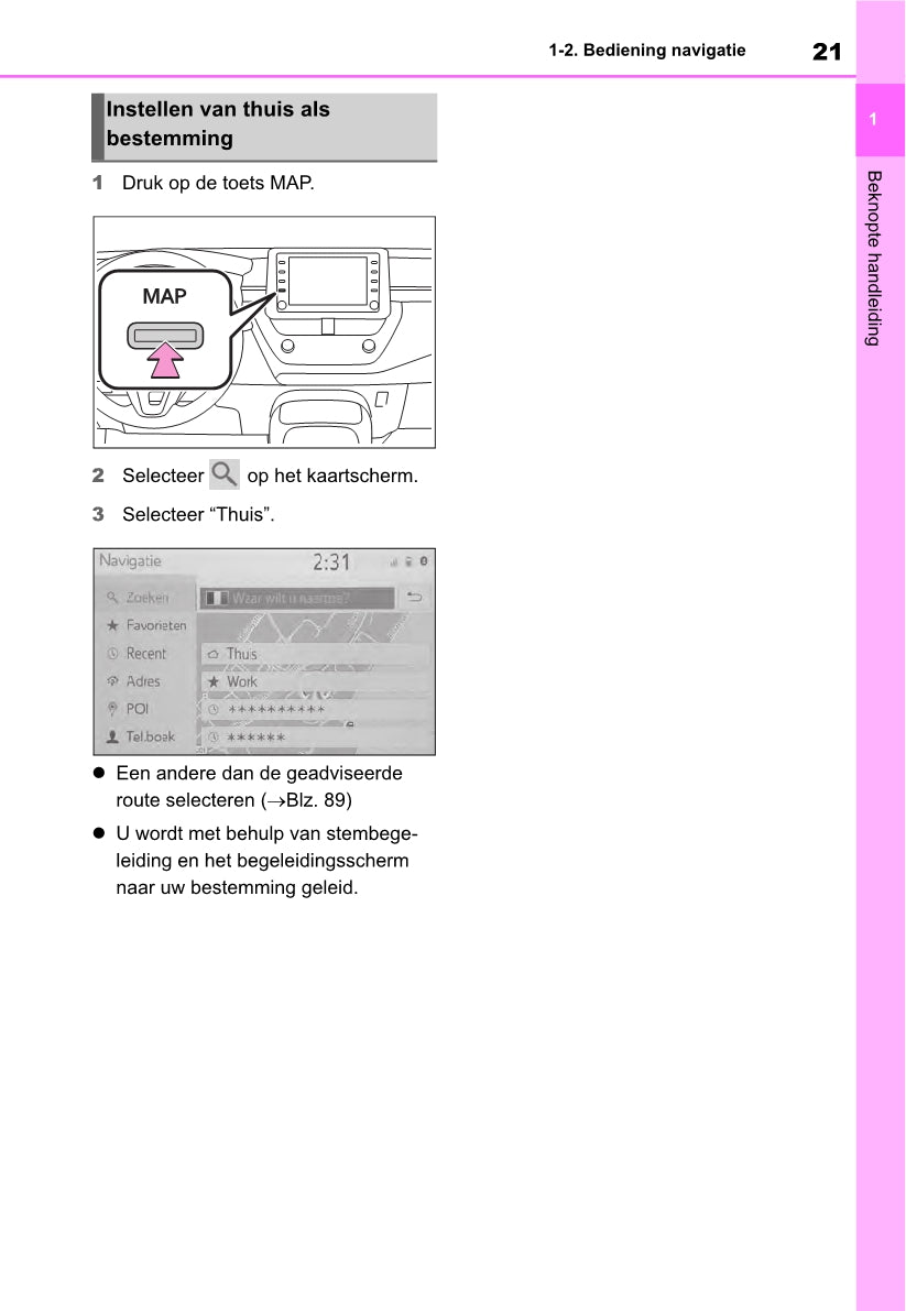 Toyota Corolla HB / TS Navigatie Handleiding 2019 - 2023