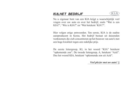 2008-2009 Kia Picanto Owner's Manual | Dutch